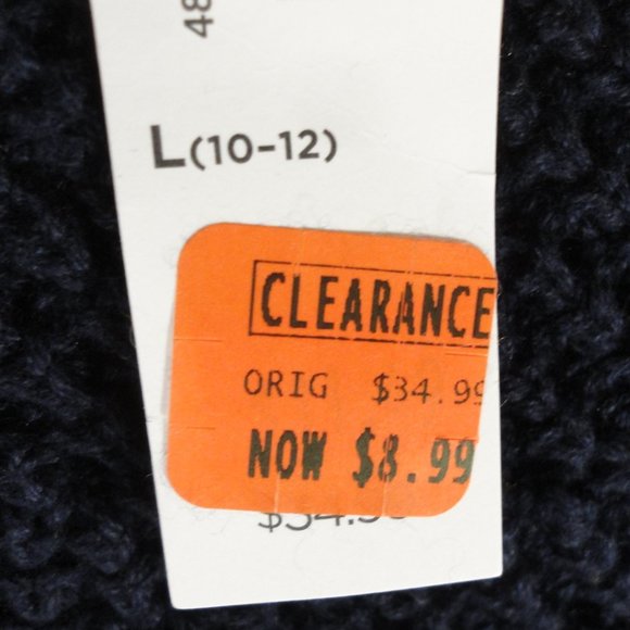 Old Navy Textured Sleeve CrewNeck Blue Sweater NWT - Picture 4 of 8